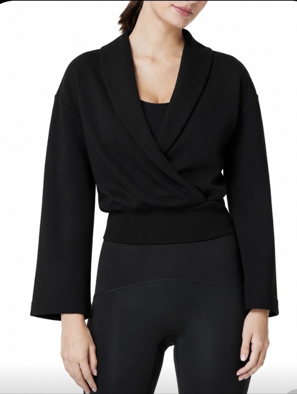 Spanx Air Essentails Wrap Top Black Xs Nwt
